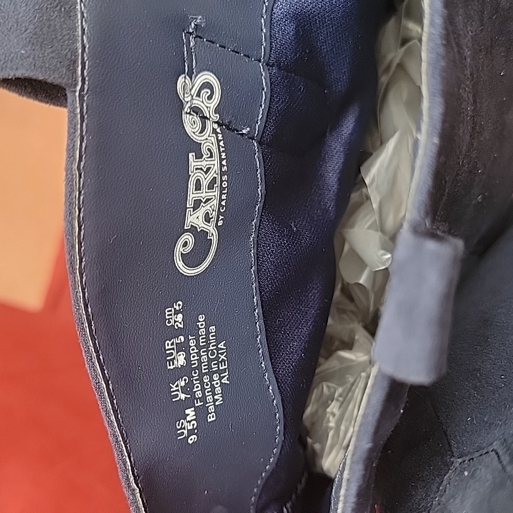 CARLOS by Carlos Santana Navy Suede Floral Over-the-knee Boots, 9.5 M - Picture 5 of 5